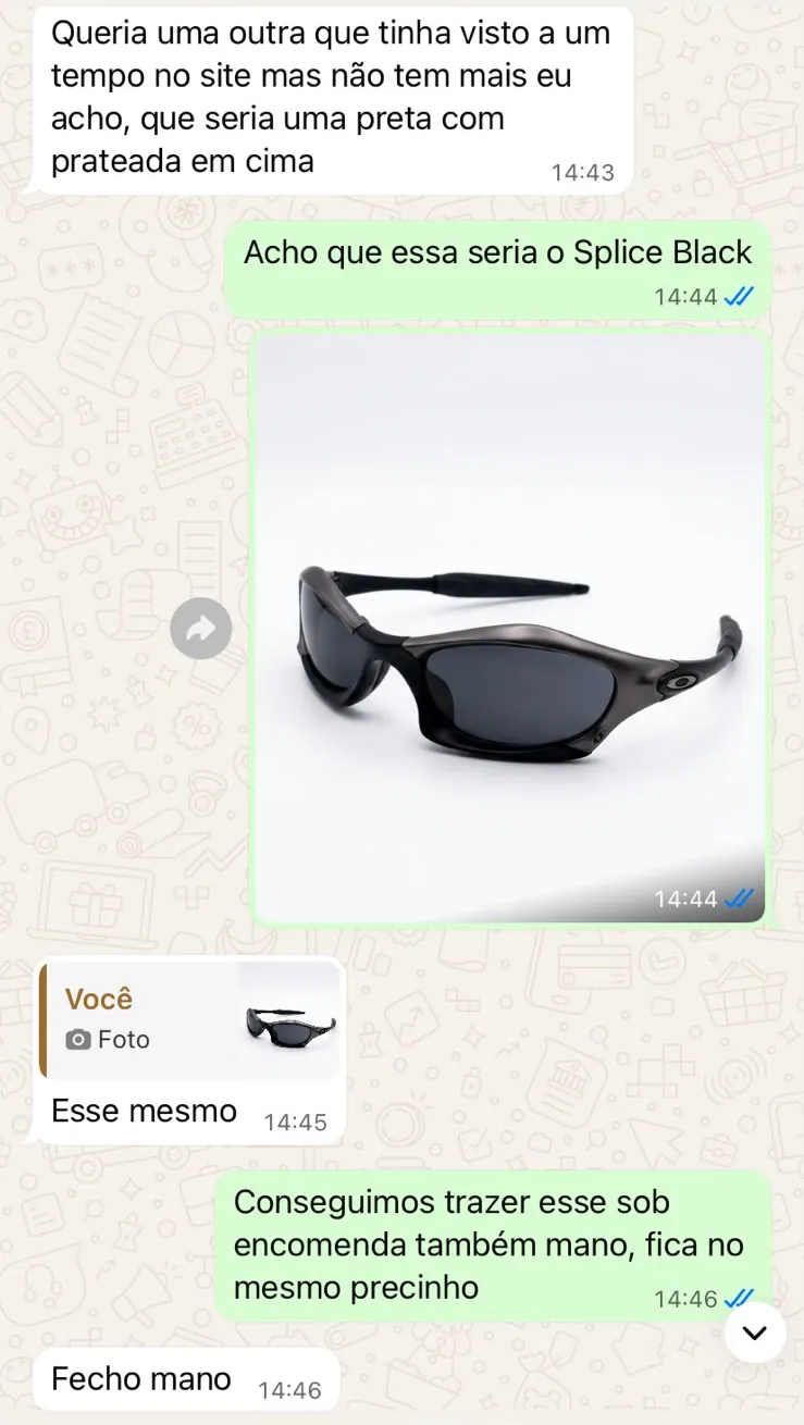 Cliente encomendou um Splice Black que não tinha mais no site