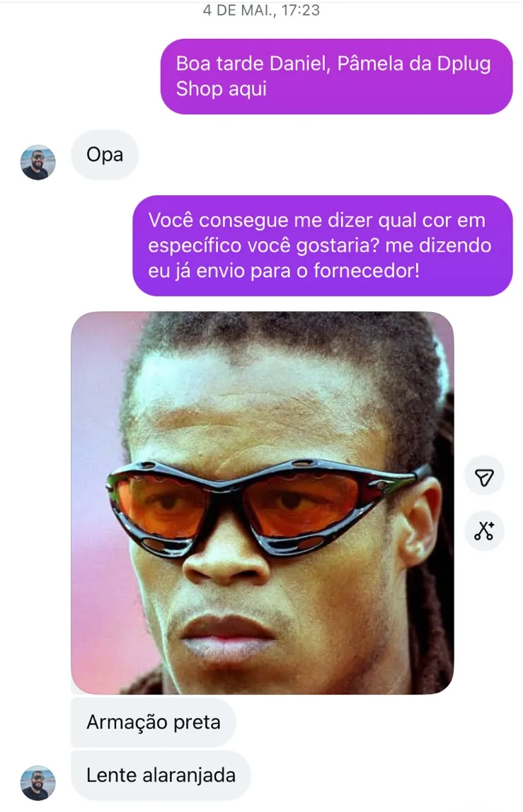 Cliente encomendou um modelo numa cor específica